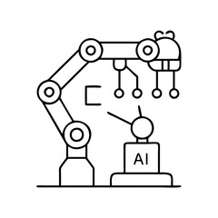 ai robot arm icon, ai robot arm line art - simple line art of ai robot arm, perfect for ai robot arm logos and icons