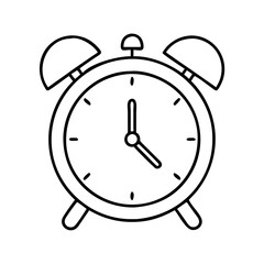 alarm clock icon, alarm clock line art - simple line art of alarm clock, perfect for alarm clock logos and icons