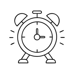 alarm clock with light beam icon, alarm clock with light beam line art - simple line art of alarm clock with light beam, perfect for alarm clock with light beam logos and icons