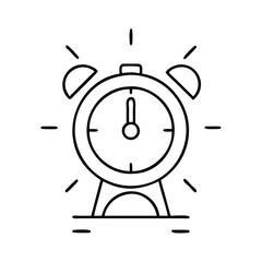 alarm clock with light beam icon, alarm clock with light beam line art - simple line art of alarm clock with light beam, perfect for alarm clock with light beam logos and icons