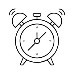 alarm clock with snooze button icon, alarm clock with snooze button line art - simple line art of alarm clock with snooze button, perfect for alarm clock with snooze button logos and icons
