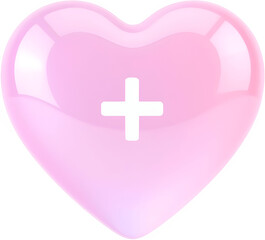 Obraz premium pink heart with a cross