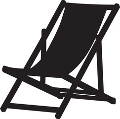 Fototapeta premium Beach chair vector silhouette, Beach umbrella and chair icon vector illustration on a white background 