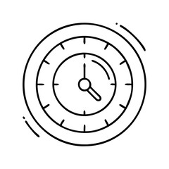 analog clock icon, analog clock line art - simple line art of analog clock, perfect for analog clock logos and icons