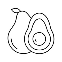 avocado icon, avocado line art - simple line art of avocado, perfect for avocado logos and icons