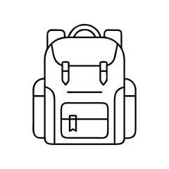 backpack icon, backpack line art - simple line art of backpack, perfect for backpack logos and icons