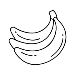 banana icon, banana line art - simple line art of banana, perfect for banana logos and icons