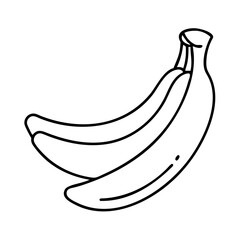 banana icon, banana line art - simple line art of banana, perfect for banana logos and icons