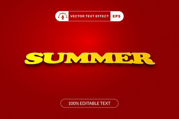 Summer  Red Background Text Effect Editable
