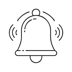 bell icon, bell line art - simple line art of bell, perfect for bell logos and icons
