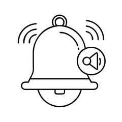 bell icon, bell line art - simple line art of bell, perfect for bell logos and icons