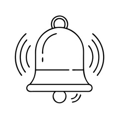 bell icon, bell line art - simple line art of bell, perfect for bell logos and icons