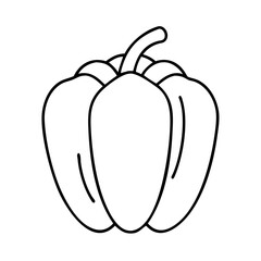 bell pepper icon, bell pepper line art - simple line art of bell pepper, perfect for bell pepper logos and icons