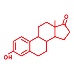 Fototapeta premium red estradiol hormon icon