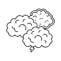 brainstorming clouds icon, brainstorming clouds line art - simple line art of brainstorming clouds, perfect for brainstorming clouds logos and icons