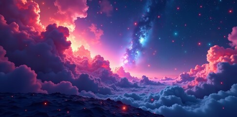 Fototapeta premium An ethereal cosmic landscape filled with colorful swirling nebulae, colorful, swirling, space