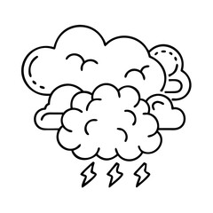 brainstorming clouds icon, brainstorming clouds line art - simple line art of brainstorming clouds, perfect for brainstorming clouds logos and icons