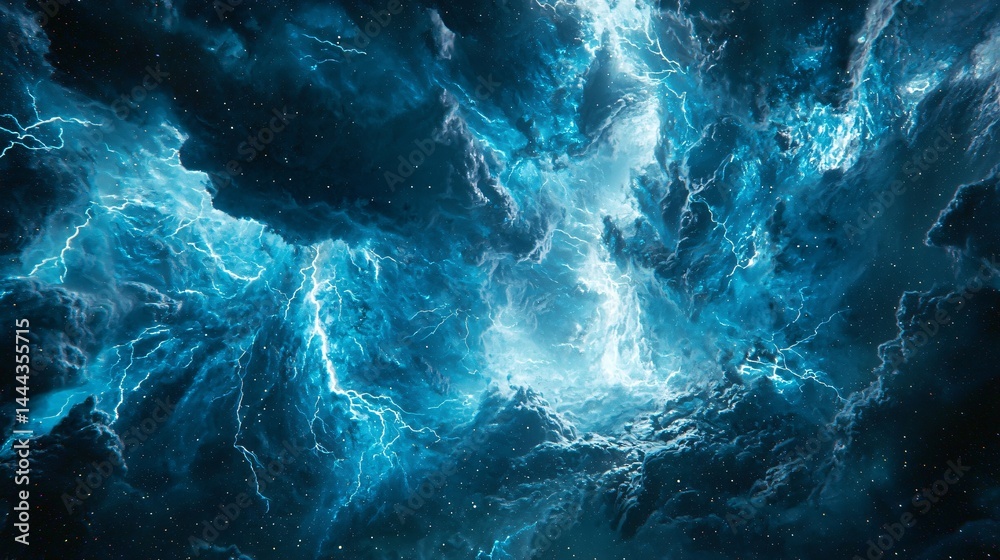 Poster captivating nebula displaying a multitude of colors and textures repeatedly creating a stunning cosm
