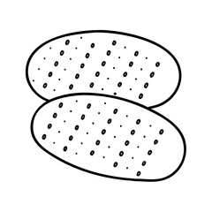 bread icon, bread line art - simple line art of bread, perfect for bread logos and icons