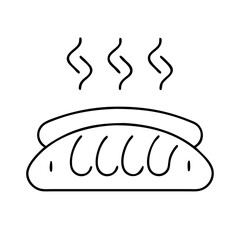 bread icon, bread line art - simple line art of bread, perfect for bread logos and icons