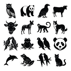 all animal vector illustration art,Modern animal Infographic Template,Cow face logo,
