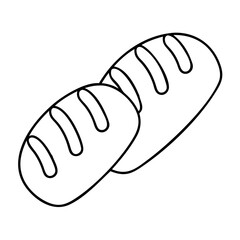 bread icon, bread line art - simple line art of bread, perfect for bread logos and icons