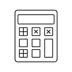 calculator icon, calculator line art - simple line art of calculator, perfect for calculator logos and icons