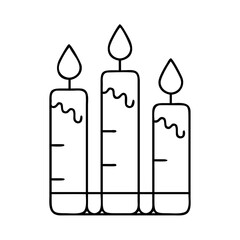 candles icon, candles line art - simple line art of candles, perfect for candles logos and icons