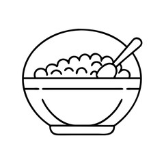 cereal bowl icon, cereal bowl line art - simple line art of cereal bowl, perfect for cereal bowl logos and icons
