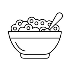 cereal bowl icon, cereal bowl line art - simple line art of cereal bowl, perfect for cereal bowl logos and icons