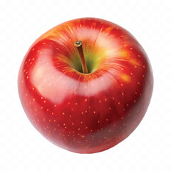 realistic 3d red whole apple isolated on transparent background