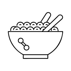 cereal bowl icon, cereal bowl line art - simple line art of cereal bowl, perfect for cereal bowl logos and icons