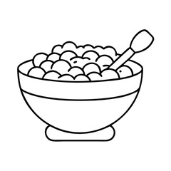 cereal bowl icon, cereal bowl line art - simple line art of cereal bowl, perfect for cereal bowl logos and icons