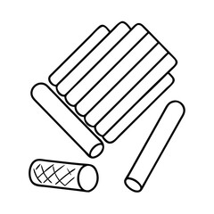 chalk icon, chalk line art - simple line art of chalk, perfect for chalk logos and icons