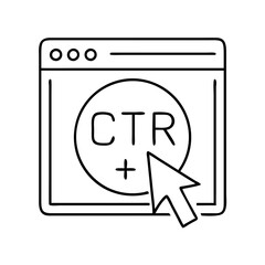 click through rate ctr icon, click through rate ctr line art - simple line art of click through rate ctr, perfect for click through rate ctr logos and icons