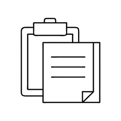 clipboards icon, clipboards line art - simple line art of clipboards, perfect for clipboards logos and icons