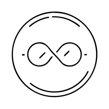 clock with infinity symbol icon, clock with infinity symbol line art - simple line art of clock with infinity symbol, perfect for clock with infinity symbol logos and icons