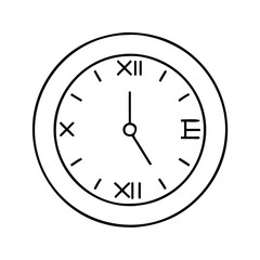clock with roman numerals icon, clock with roman numerals line art - simple line art of clock with roman numerals, perfect for clock with roman numerals logos and icons