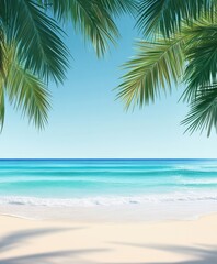 Fototapeta premium tropical beach with palm trees