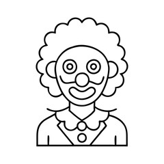 clown icon, clown line art - simple line art of clown, perfect for clown logos and icons