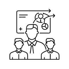 coaching icon, coaching line art - simple line art of coaching, perfect for coaching logos and icons