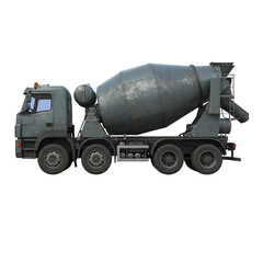 Cement Mixer Truck Side View Isolated