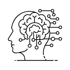 cognitive computing icon, cognitive computing line art - simple line art of cognitive computing, perfect for cognitive computing logos and icons