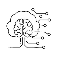 cognitive computing icon, cognitive computing line art - simple line art of cognitive computing, perfect for cognitive computing logos and icons