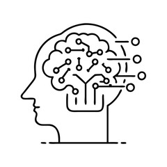 cognitive computing icon, cognitive computing line art - simple line art of cognitive computing, perfect for cognitive computing logos and icons