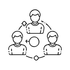 collaboration icon, collaboration line art - simple line art of collaboration, perfect for collaboration logos and icons