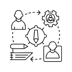 collaboration tools icon, collaboration tools line art - simple line art of collaboration tools, perfect for collaboration tools logos and icons
