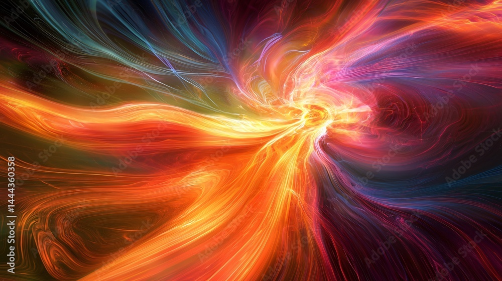 Poster mesmerizing colorful swirl of energetic vibrations creating an enchanting abstract display of celest