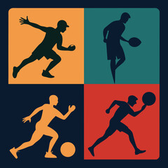 football players silhouettes