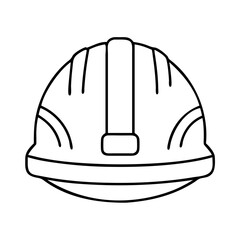 construction helmet icon, construction helmet line art - simple line art of construction helmet, perfect for construction helmet logos and icons